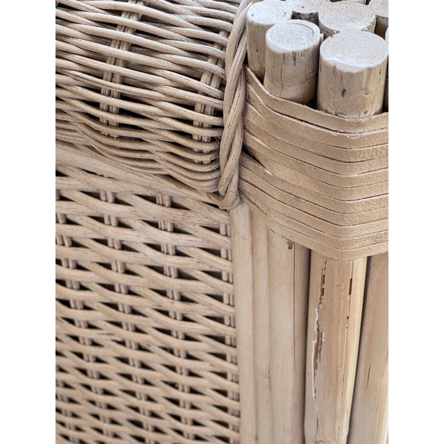 Vintage Wicker Queen Headboard With Rattan Wrapped Sides Chairish