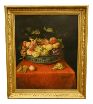 Italian Artist, Fruit Still Life, Oil Painting, Framed