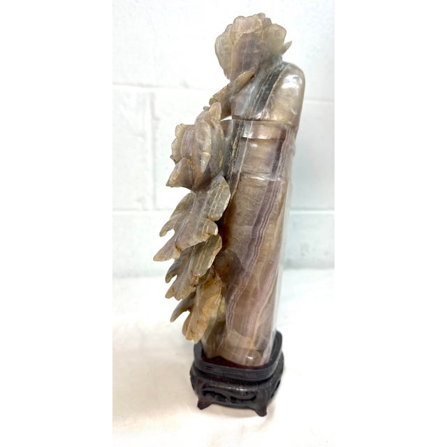 Large Antique Carved Chinese Amethyst Smokey Quartz Crystal Lidded Urn Sculpture For Sale - Image 16 of 17