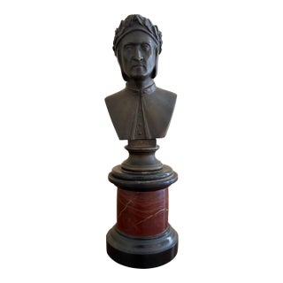 Grand Tour Style Classical Bust on Marble Base, Neoclassical Italian Figure For Sale