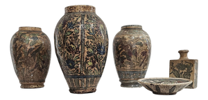 Qajar-Dynasty Pottery Vases, 1900s, Set of 5