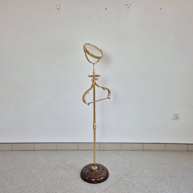 Metal Mid-Century Modern Lacquered Goatskin Clothes Valet with Mirror by Aldo Tura, Italy, 1970s For Sale - Image 7 of 11