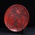This is a substantial and exquisitely crafted carved lacquer charger (or display plate), featuring deep, intricate relief...