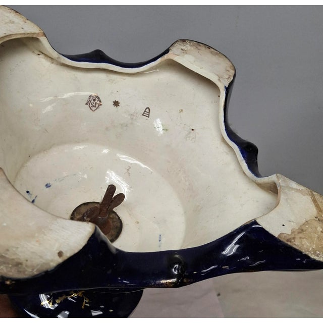 Royal Vienna Porcelain Blue Cobalt Decorated Pedestal, Circa 1900s For Sale - Image 10 of 12