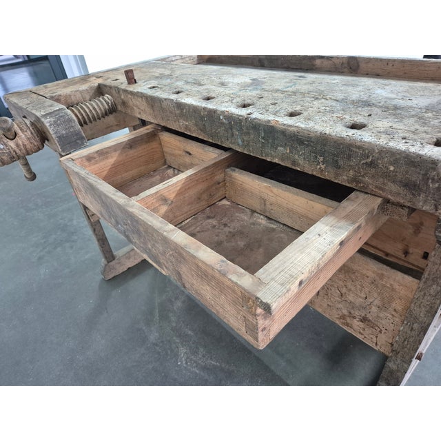 Antique Carpenter's Workbench, 1920s For Sale - Image 17 of 18