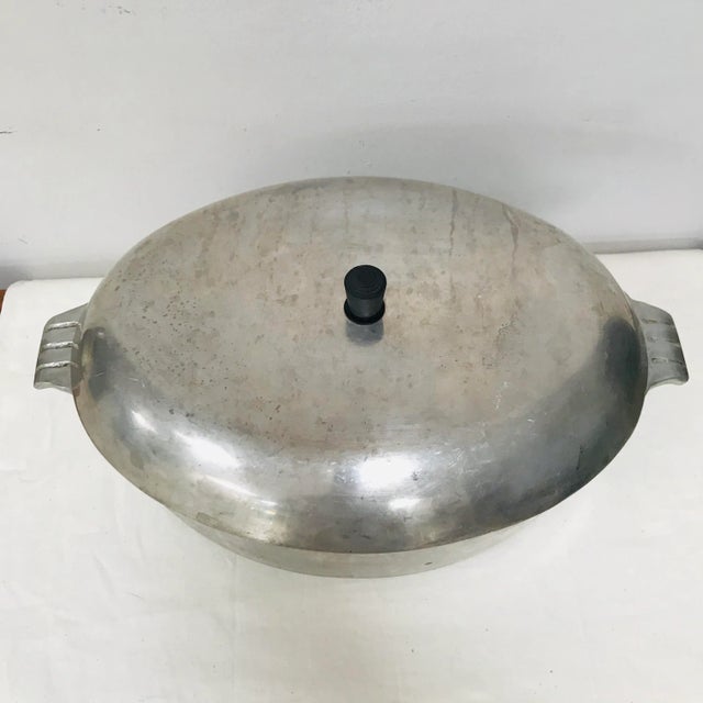 Art Deco 1930s Art Deco Lidded Oval Roaster Cast Aluminium For Sale - Image 3 of 8