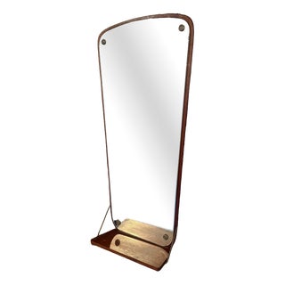 Teak Mirror with Shelf, 1960s For Sale