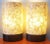 Set of white fiberglass table lamps tall that are in good used condition. The base is made of wood and polished. The...
