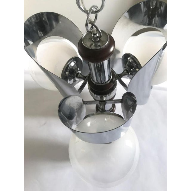 Mid-Century Modern Chandelier in Metal Chrome and Glass, 1970 For Sale - Image 14 of 18