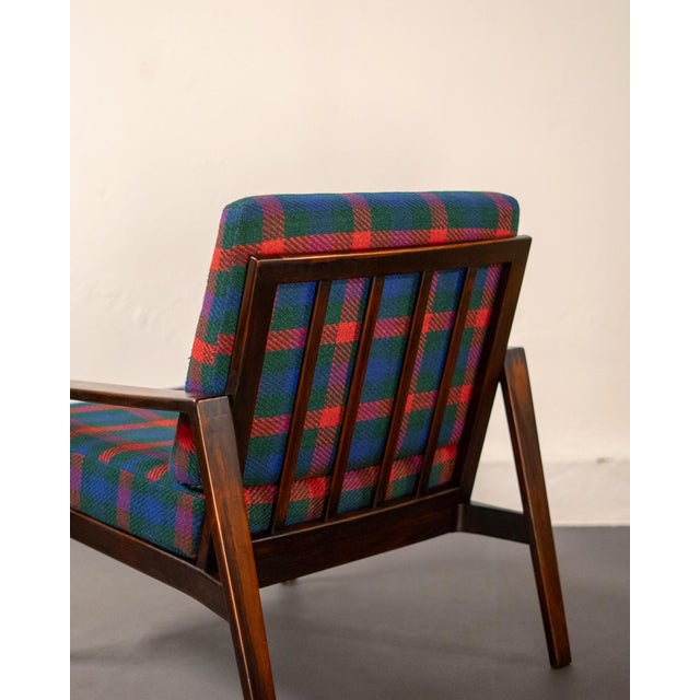 1950s Chestnut and Tartan Chairs from Antimott Wilhelm Knoll, Germany, 1950, Set of 2 For Sale - Image 5 of 14