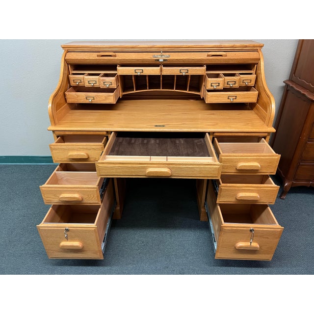 Winners Only Oak Roll Top Desk Chairish