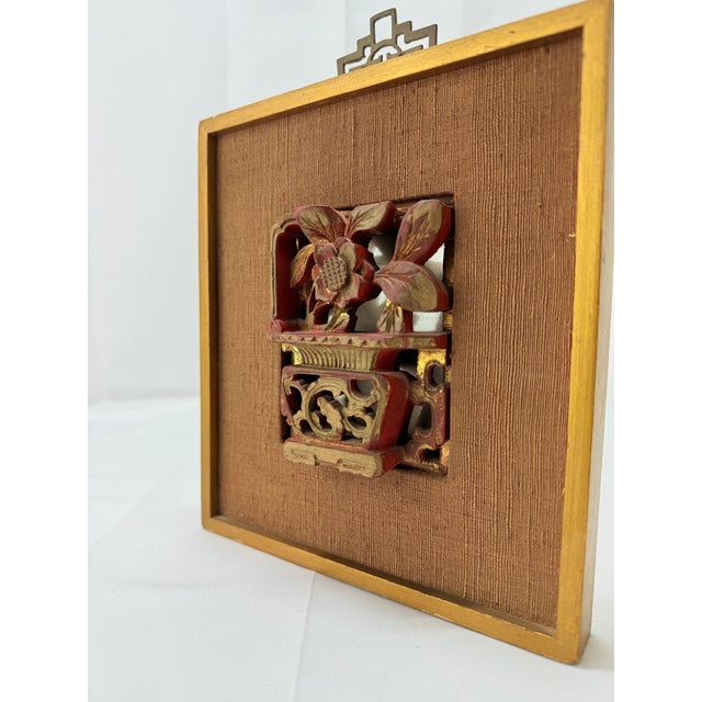 Chinese Qing Dynasty Carved & Giltwood Plaque W/ Mirrored Back For Sale In Atlanta - Image 6 of 6