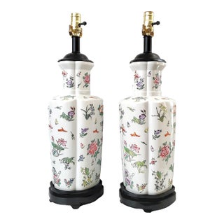 Lamps White Porcelain Butterflies Flowers Insects For Sale