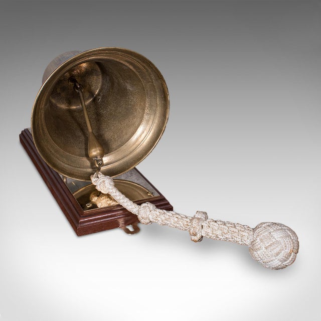 Brass Vintage School Dinner Bell, English, Brass, Playground Ringer, Mid Century For Sale - Image 8 of 9