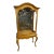 French Provincial Louis XV Style Gold Gilt Curio Cabinet For Sale