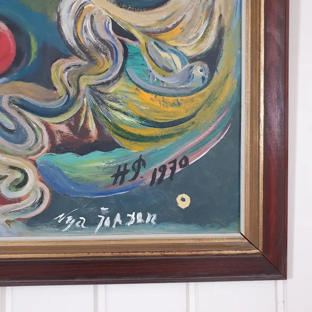 1970 Large Mid-Century Swedish Cosmic Esoteric Double-Sided Oil Painting "Nya Jorden" by Hildegard Persson For Sale - Image 6 of 18