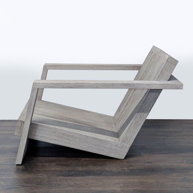 Modern Restoration Hardware Weathered Teak Modern Outdoor Chair For Sale - Image 3 of 7
