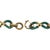 This is a lovely vintage bracelet, it is crafted from 18k yellow gold featuring 4 infinity style links with green enamel...