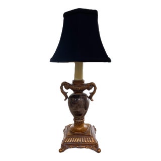 Late 20th Century Petite Marble & Gilt Urn Lamp For Sale