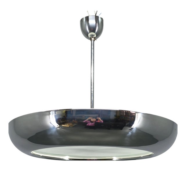 Bauhaus UFO Pendant Light by Josef Hurka for Napako, 1930s For Sale
