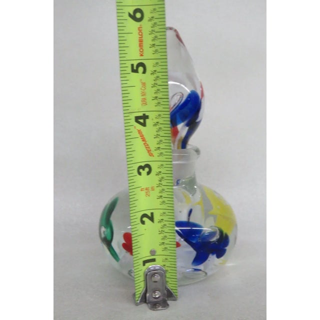 Joe St Clair Art Glass Rainbow Floral Paperweight Perfume Cologne Bottle For Sale In Miami - Image 6 of 11