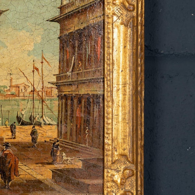 Aldo Grossi, Venetian Canal Scene, 1890s, Oil Paintings on Board, Framed, Set of 2 For Sale - Image 18 of 18