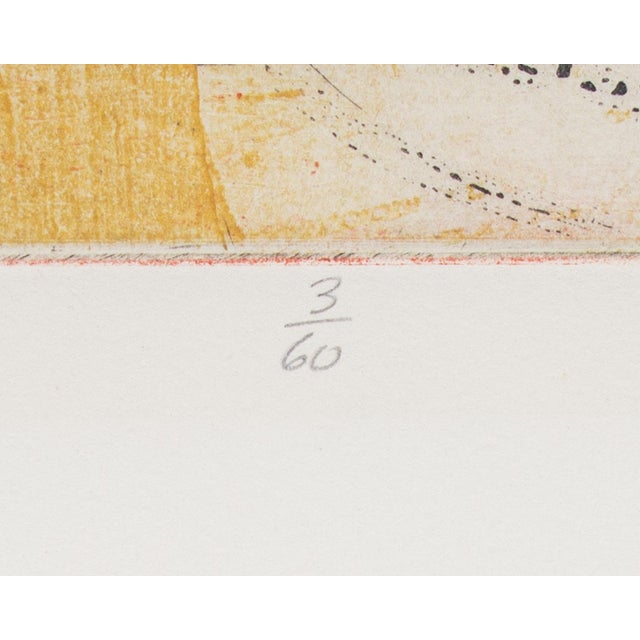 Red Signed Limited Edition Abstract Portrait Color Etching by Walter Sorge For Sale - Image 8 of 8