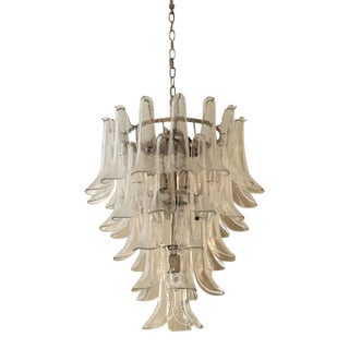 Contemporary Transparent "Selle" Murano Glass Chandelier For Sale