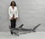 Vintage 67" Large Fiberglass Hammerhead Shark Fish Replica Wall Mount Display. Circa Late 20th Century. Measurements:...