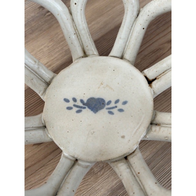 Vintage Ceramic Woven Lattice Basket Bowl For Sale - Image 9 of 13