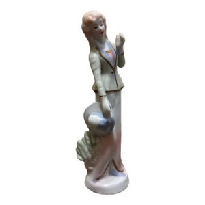 Vintage Porcelain Elegant Lady Figurine – Victorian Style With Hat & Suit