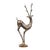 Early 20th Century Gold-Inlaid Bronze Deer Sculpture – 18.9" Archaic Style Figure For Sale