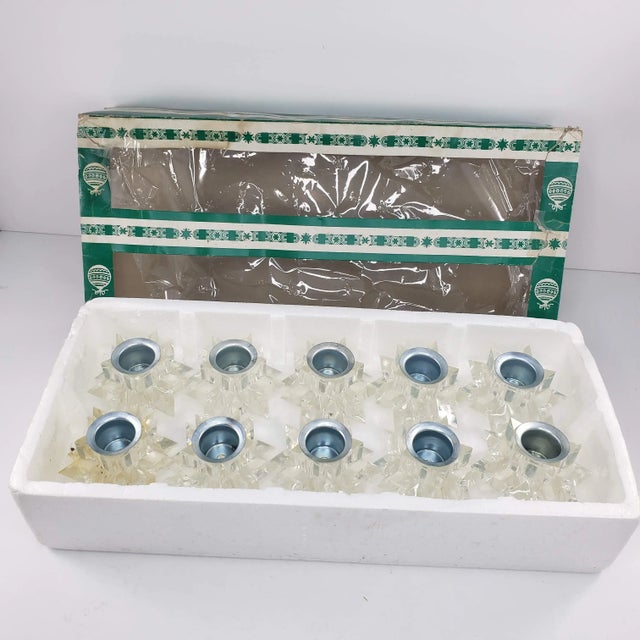 Vintage Italian Candle Holder Set Clear Lucite Multifaceted Atomic Starburst MCM Italy Includes 10 candle holders. Each...