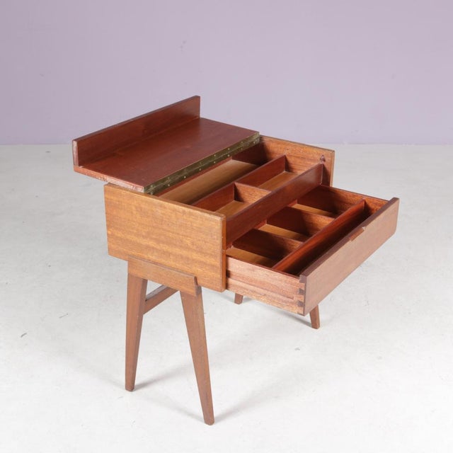 Teak Sewing Box, Netherlands, 1960s, in Good conditions. Designed 1960 to 1969 I have official proof of authenticity such...
