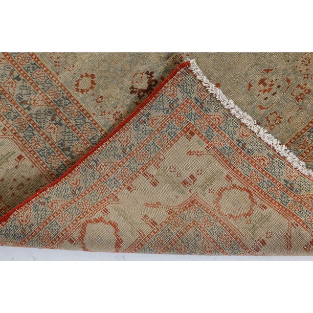 Late 19th Century Authentic 19th Century Persian Tabriz Handmade Wool Rug For Sale - Image 5 of 8