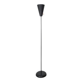 1950s Vintage David Wurster for Raymor Black Torchiere Floor Lamp For Sale