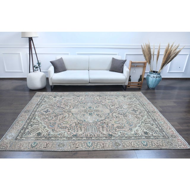 Persian 1970s Vintage Persian Handmade Wool Cotton Brown Area Rug For Sale - Image 3 of 11