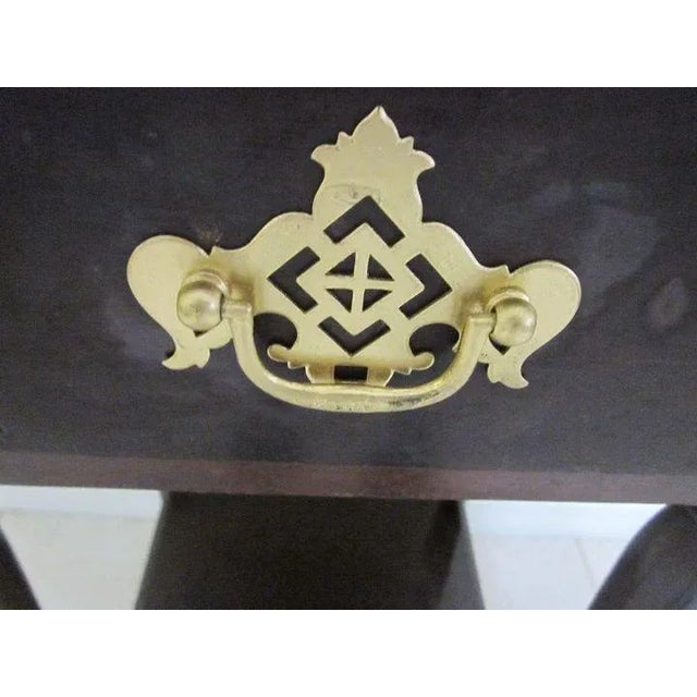 Wood 1940s Vintage Accent Table One Drawer Dark Tone Kling Factories For Sale - Image 7 of 11