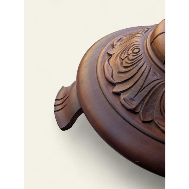 Vintage Hand-Turned Plant Stand in Wood, 1960s For Sale - Image 6 of 11