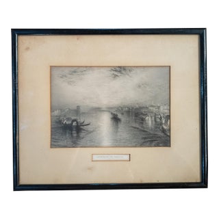 19th Century English Steel Engraving After "Approach to Venice" by JMW Turner For Sale