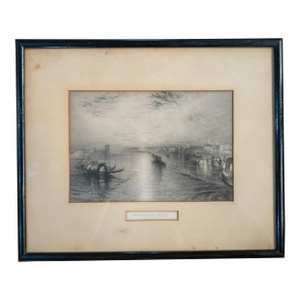 19th Century English Steel Engraving After "Approach to Venice" by JMW Turner