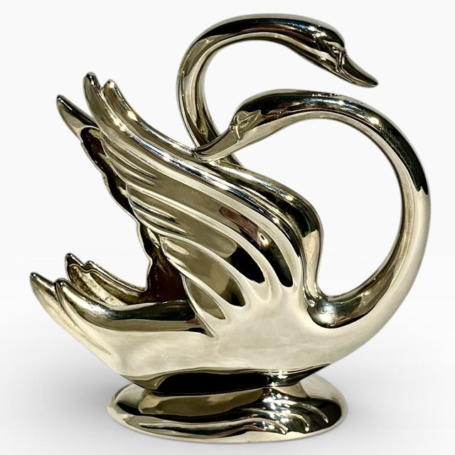 Vintage French Silver Plate Swan Mail or Napkin Holder For Sale - Image 6 of 12