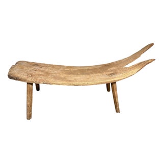 Rare Antique Teak Wood Bench or Chaise For Sale