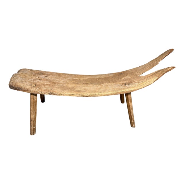 Rare Antique Teak Wood Bench or Chaise For Sale