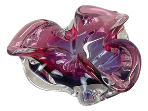 Pink-Purple Murano Glass Shell Bowl or Ashtray, Italy, 1970s