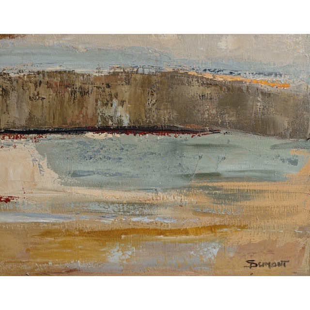 Paint Entre Deux Rives, Contemporary Abstract Seascape Oil Painting, Framed by Sophie Dumont For Sale - Image 7 of 9