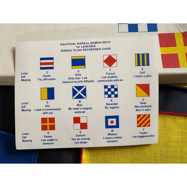 Nautical Flag Signal Cloth Cocktail Napkins Set of 12 For Sale - Image 13 of 17