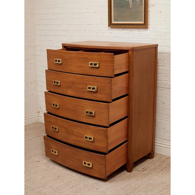 Mid-Century Modern Vintage Highboy Mahogany Dresser For Sale - Image 3 of 12