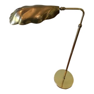 Vintage Mid Century Modern Chapman Brass Leaf Floor Lamp For Sale