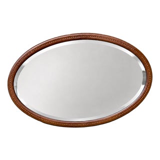 Oval Wall Mirror in Mahogany For Sale